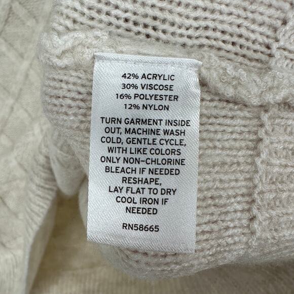 Treasure & Bond Cable Stitch Knit Crewneck Sweater Oatmeal Mens Fall 2XL - Picture 10 of 10